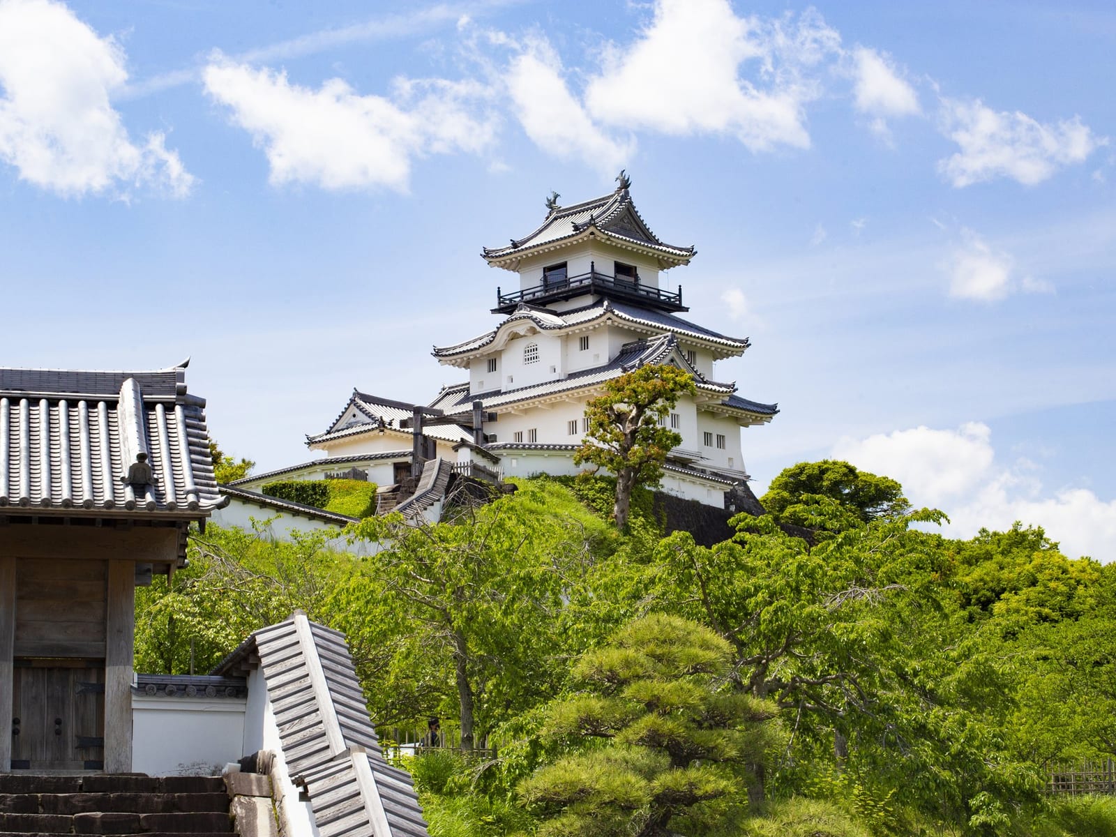 青空の下に建つ掛川城